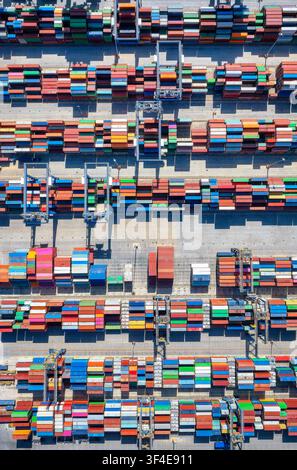 Aerial view of a container terminal in Qinzhou Port in southern China's ...