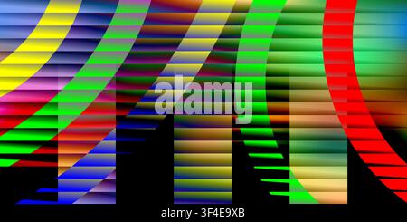 Abstract colorful digital background with vertical stripes and vibrant light glitch effect texture pattern Stock Vector