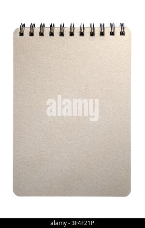 Blank spiral notebook kraft cover isolated stationery supply photo Stock Photo