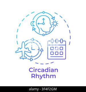 Circadian rhythm blue gradient concept icon Stock Vector