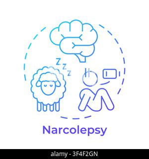 Narcolepsy blue gradient concept icon Stock Vector