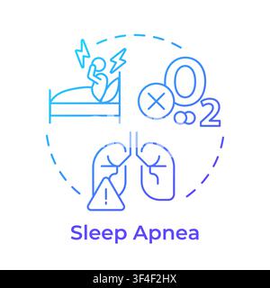 Sleep apnea blue gradient concept icon Stock Vector