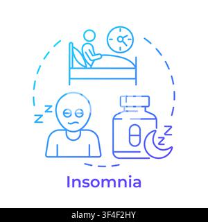 Insomnia blue gradient concept icon Stock Vector