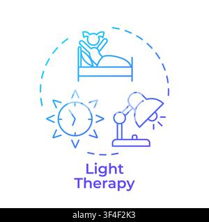 Light therapy blue gradient concept icon Stock Vector