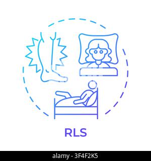 RLS blue gradient concept icon Stock Vector