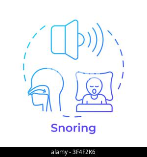 Snoring blue gradient concept icon Stock Vector