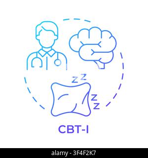 CBTI blue gradient concept icon Stock Vector
