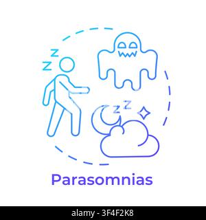 Parasomnias blue gradient concept icon Stock Vector