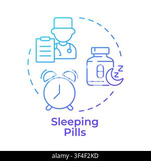 Sleeping pills blue gradient concept icon Stock Vector
