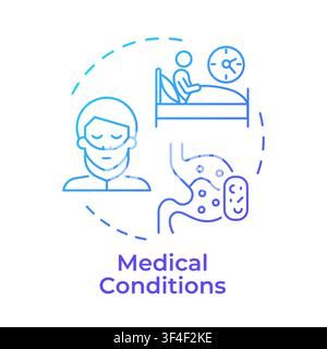 Medical conditions blue gradient concept icon Stock Vector
