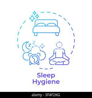 Sleep hygiene blue gradient concept icon Stock Vector