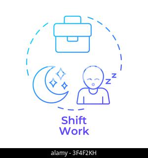 Shift work blue gradient concept icon Stock Vector