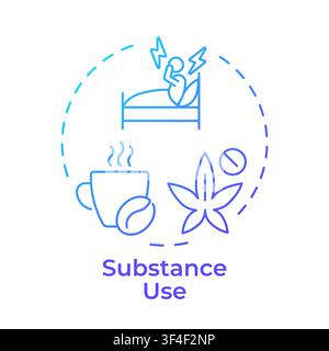 Substance use blue gradient concept icon Stock Vector