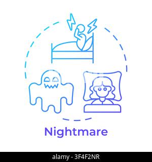 Nightmare blue gradient concept icon Stock Vector
