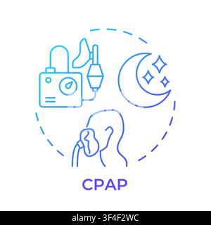 CPAP blue gradient concept icon Stock Vector