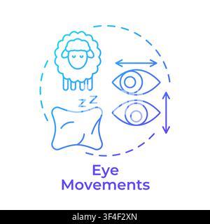 Eye movements blue gradient concept icon Stock Vector
