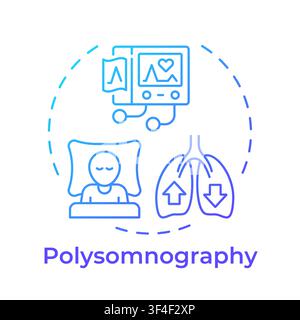 Polysomnography blue gradient concept icon Stock Vector