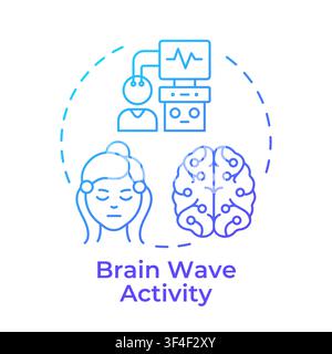 Brain wave activity blue gradient concept icon Stock Vector
