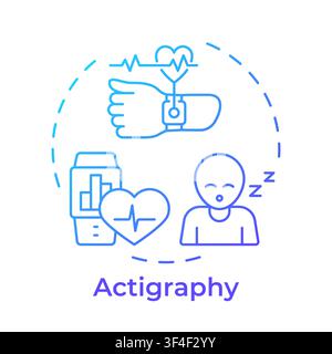 Actigraphy blue gradient concept icon Stock Vector