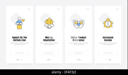 Scalable business growth solutions onboarding screens Stock Vector