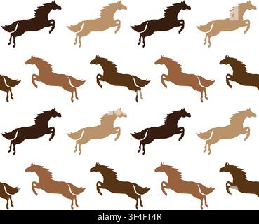 Vector seamless pattern of horse silhouette Stock Vector