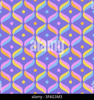 Retro vibes of wavy ogee pattern, abstract seamless vector background, perfect for wallpapers, fabric Stock Vector