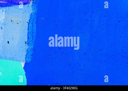 Abstract blue wall background with brush strokes in light blue, teal green colors Stock Photo