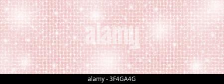 Pink champagne glitter gradient background. Circles shiny disco retro luxury subtle texture. Sparkling dust vintage glossy bg. Vector illustration Stock Vector