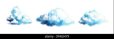 Clouds isolated on white background. Hand drawn doodle. Vector illustration. Stock Vector