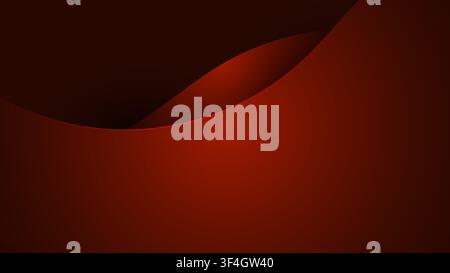 Abstract red background with smooth curved layers a luxury modern three dimensional depth effect with dramatic lighting and shadows for elegant dark d Stock Vector