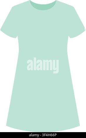 Flat vector illustration of a mint green summer dress template on a white background. Stock Vector