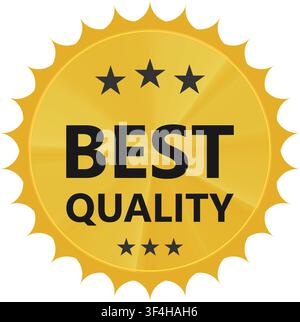 Gold Best Quality Badge with Premium Certification Seal Design Stock Vector
