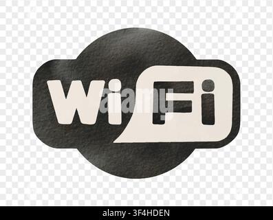 Watercolor black wifi logo design summer icon vector. Stock Vector