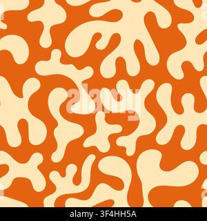 Seamless orange organic coral color pattern. Stock Vector