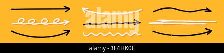 Color crayon scribble lines and arrows. Stock Vector