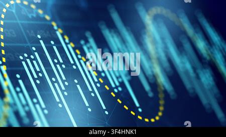 Business chart shows stock exchange trading activity with data trends and indicators Stock Photo