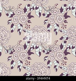 Moody Vintage Elegant Peony Design Stock Vector