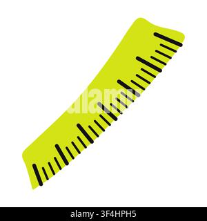 Bright plastic ruler icon for measuring. Cute vector illustration of straight scale drawing tool, school math stationery or office metric supply isola Stock Vector