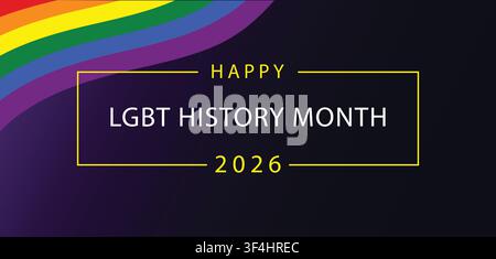Celebrating the Vibrant Legacy of LGBTQ History Month 2026 Stock Vector
