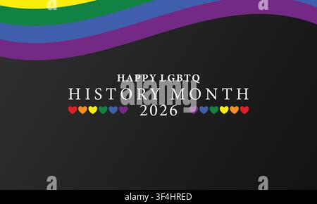 Celebrating the Vibrant Legacy of LGBTQ History Month 2026 Stock Vector