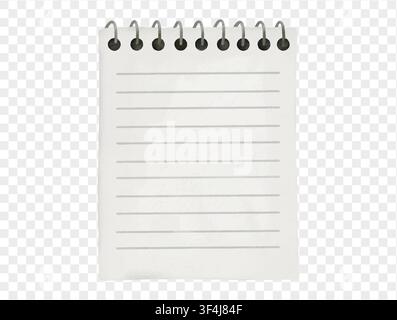 Spiral notepad in watercolor style for students. Vector. Stock Vector