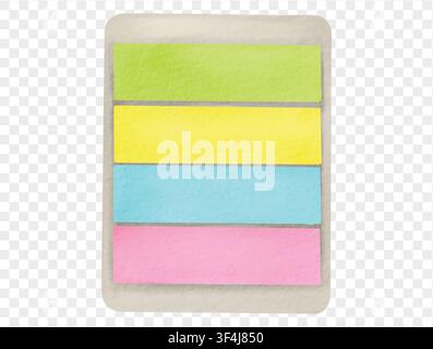 Colorful sticky notes in watercolor painting. Vector. Stock Vector