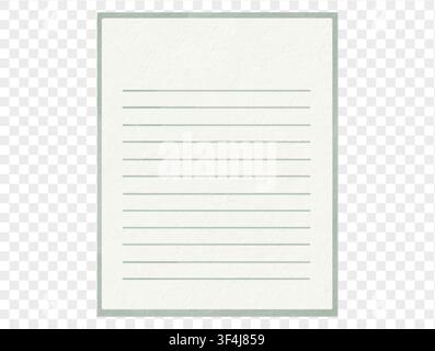 Minimal lined school paper in watercolor style. Vector. Stock Vector