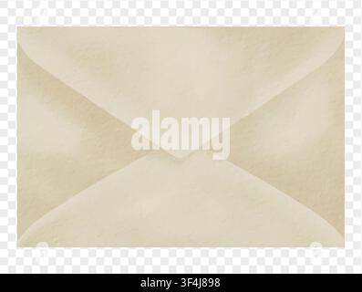Beige envelope in watercolor style for school letters. Vector. Stock Vector