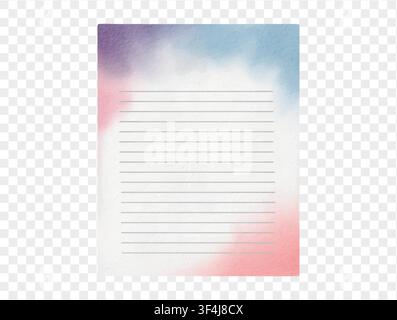 Gradient note paper in pastel watercolor tones. Vector. Stock Vector