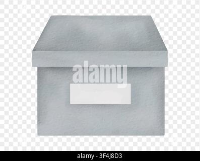 Blue document storage box for school or office use. Vector. Stock Vector