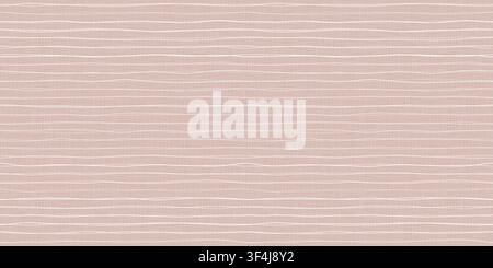 Burlap linen texture vector background in soft blush beige tones. Fine horizontal woven threads create a delicate fabric canvas surface with a natural Stock Vector