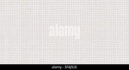 Linen canvas texture vector background in light gray beige tones. Fine square woven lines create a soft fabric grid with a clean natural textile Stock Vector