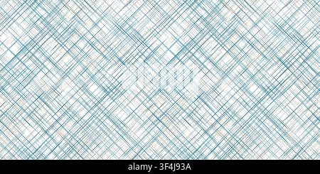 Pastel linen fabric texture vector on a light background. Delicate blue and beige woven lines form a subtle crosshatch canvas pattern with a textile Stock Vector