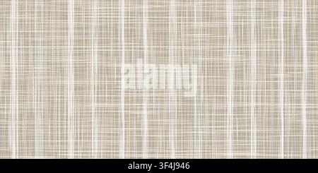 Crosshatch linen fabric texture vector in neutral beige tones. Intersecting woven threads form a detailed canvas surface with a natural cloth Stock Vector